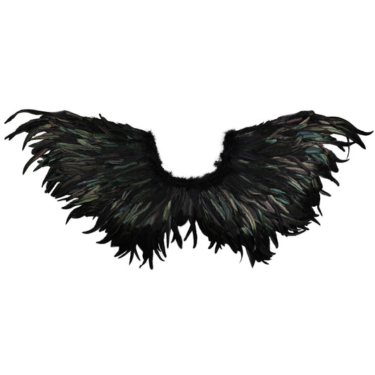 Classic Black Angel Feather Wings, Feather Wings Costume Props Halloween Black Angel Wings