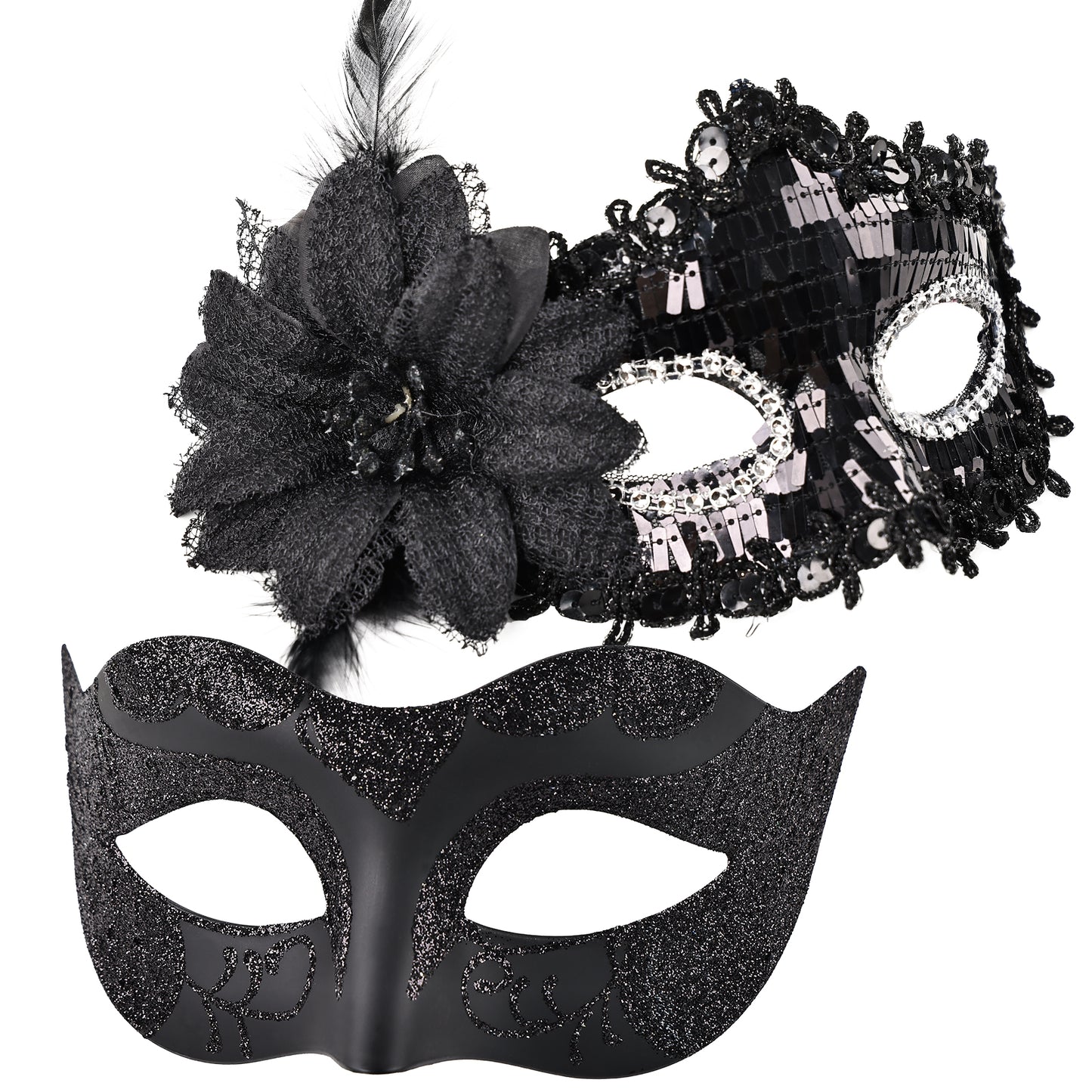 Couple Costume Accessory Set Carnival Venice Makeup Ball PVC Mask Party Fashion Accessory for Halloween Mardi Gras Carnival