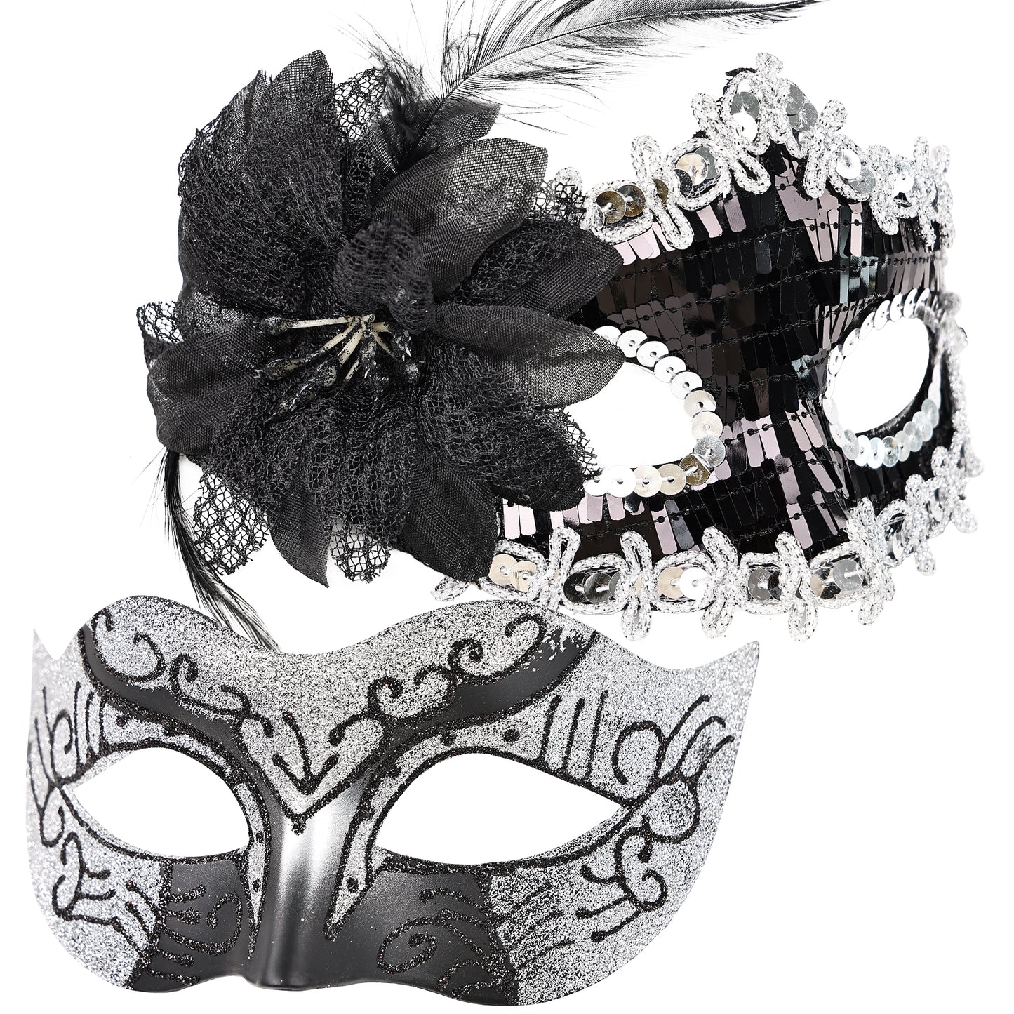 Couple Costume Accessory Set Carnival Venice Makeup Ball PVC Mask Party Fashion Accessory for Halloween Mardi Gras Carnival