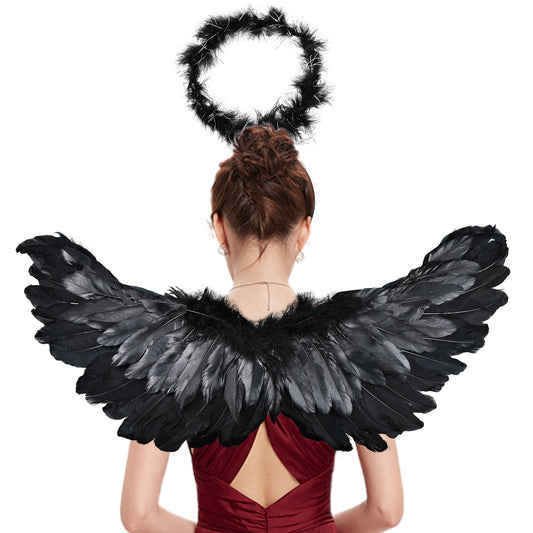 Durable Natural Feather Wings Lightweight Costume Accessories for Parties Cosplay Halloween Stage Performances