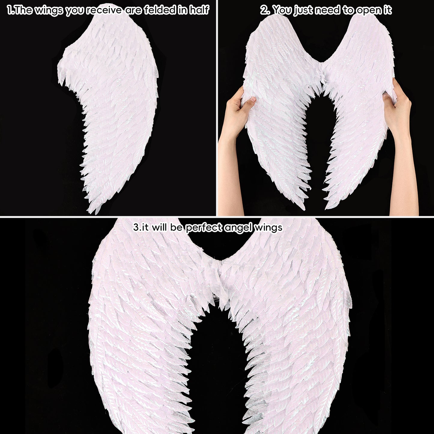 Accessories Repeated Use Wings Halloween Carnival Stage Props Artificial Feather Wings for Cosplay Events Halloween Parties