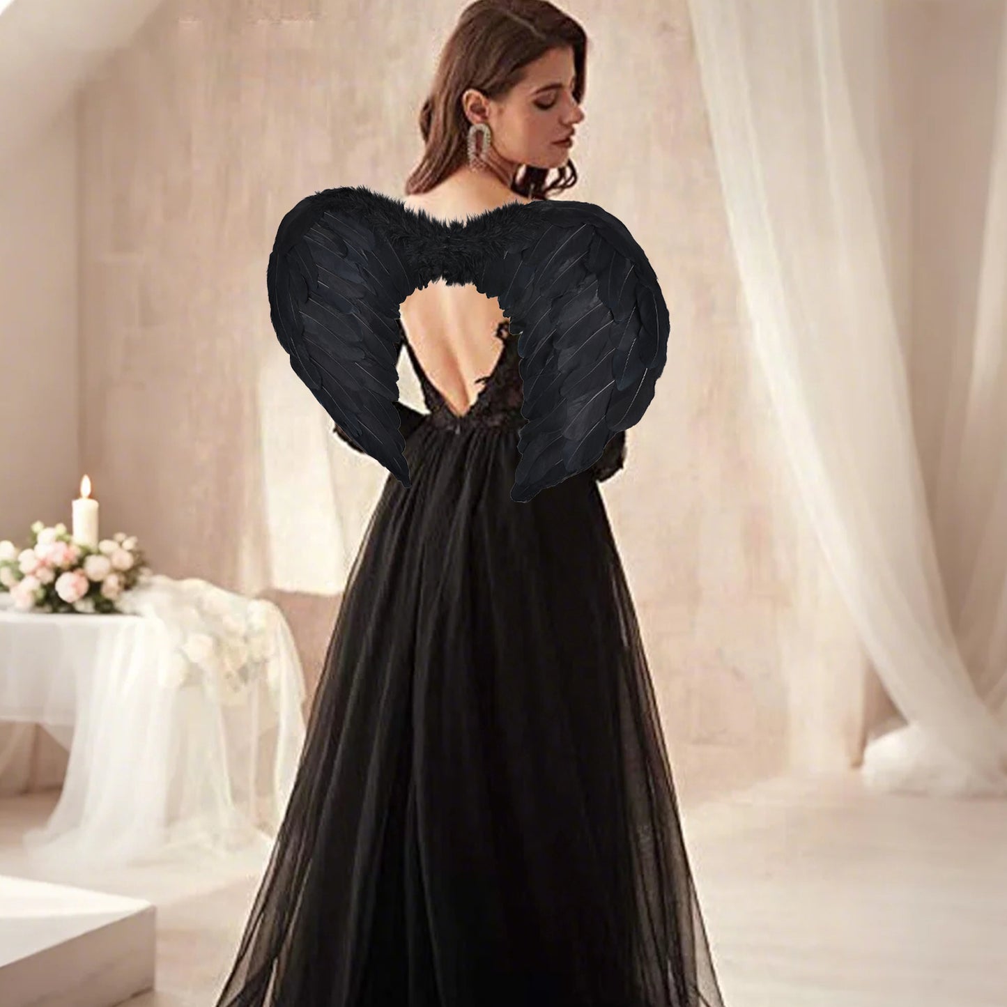 Kids Party Angel Wings Set Wholesale Durable Natural Feather Wings for Birthday Parties Cosplay Halloween Stage Performances