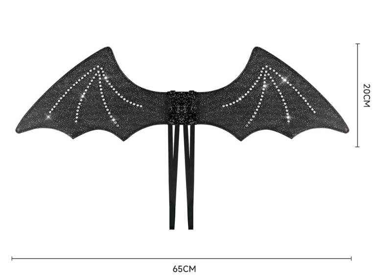 Gothic Aesthetic Halloween Crystal Bat Wings Headband Set Adult Gothic Cosplay Party Costume Accessories for Cosplay