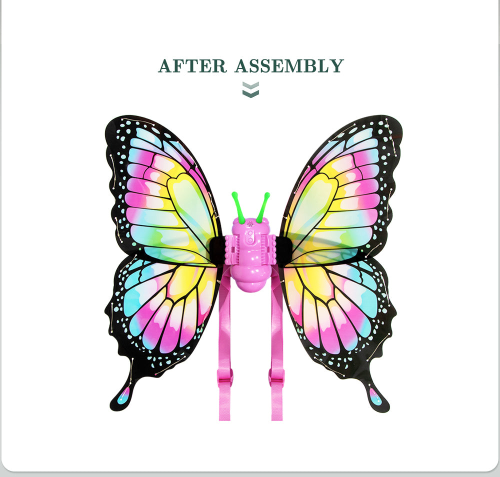 Electric Fluttering Butterfly Wings with Light Strips Battery Powered Motion for Themed Parties Cosplay Halloween