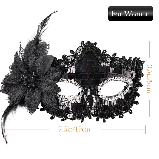 Couple Costume Accessory Set Carnival Venice Makeup Ball PVC Mask Party Fashion Accessory for Halloween Mardi Gras Carnival