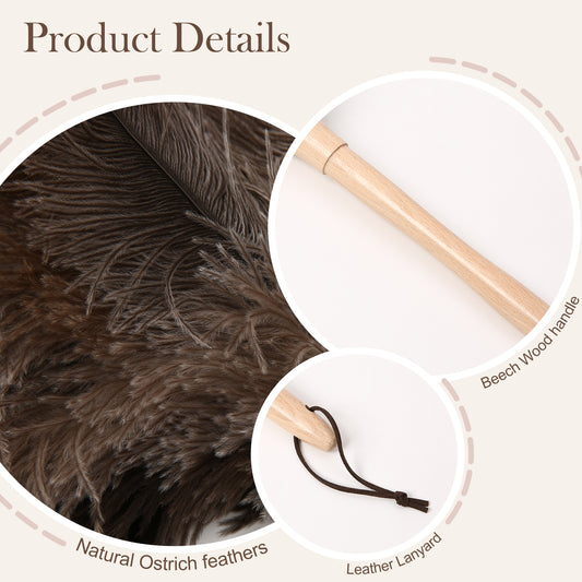 Natural ostrich duster is lightweight, compact, and has strong cleaning ability, suitable for household and car cleaning; They are all very good