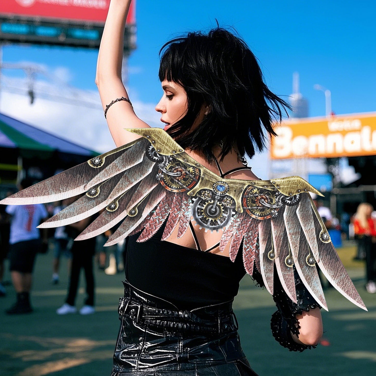 Punk style back decoration wings, character shooting wing props