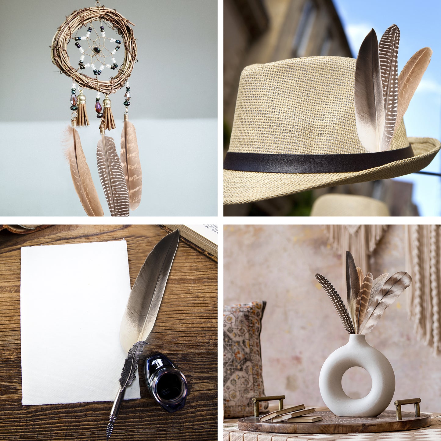 Natural wild bird feather combination 6-8 inches used for carnival parties, birthday parties, commercial bonfire parties, and decorative wild bird feather headpieces