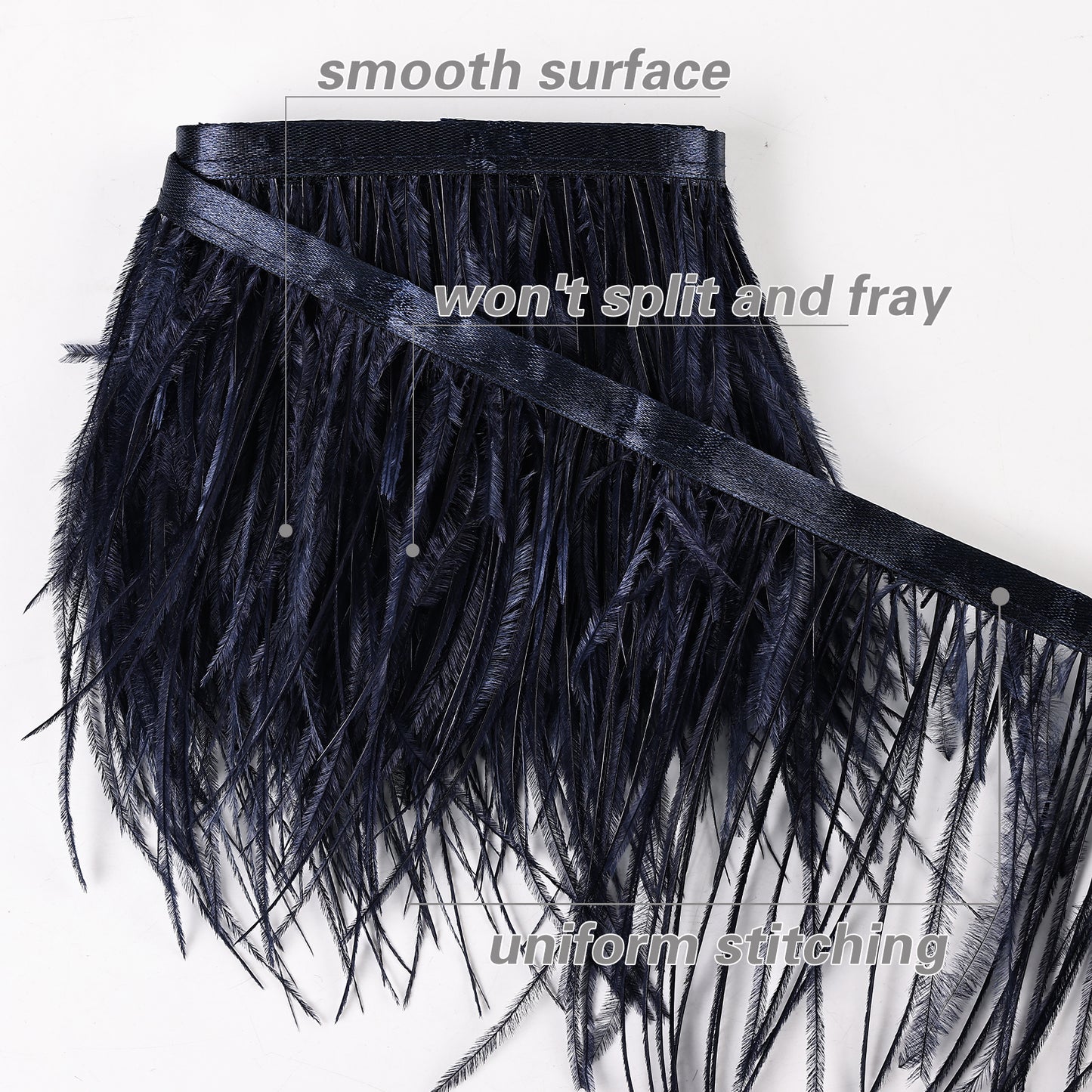 Hot Sale Ostrich Feather Trim Feathers Sewing Fringes for Dress Costume Wedding Party Decor