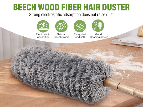Household cleaning fiber duster, lightweight and compact, can be washed with water; Three colors for you to choose from