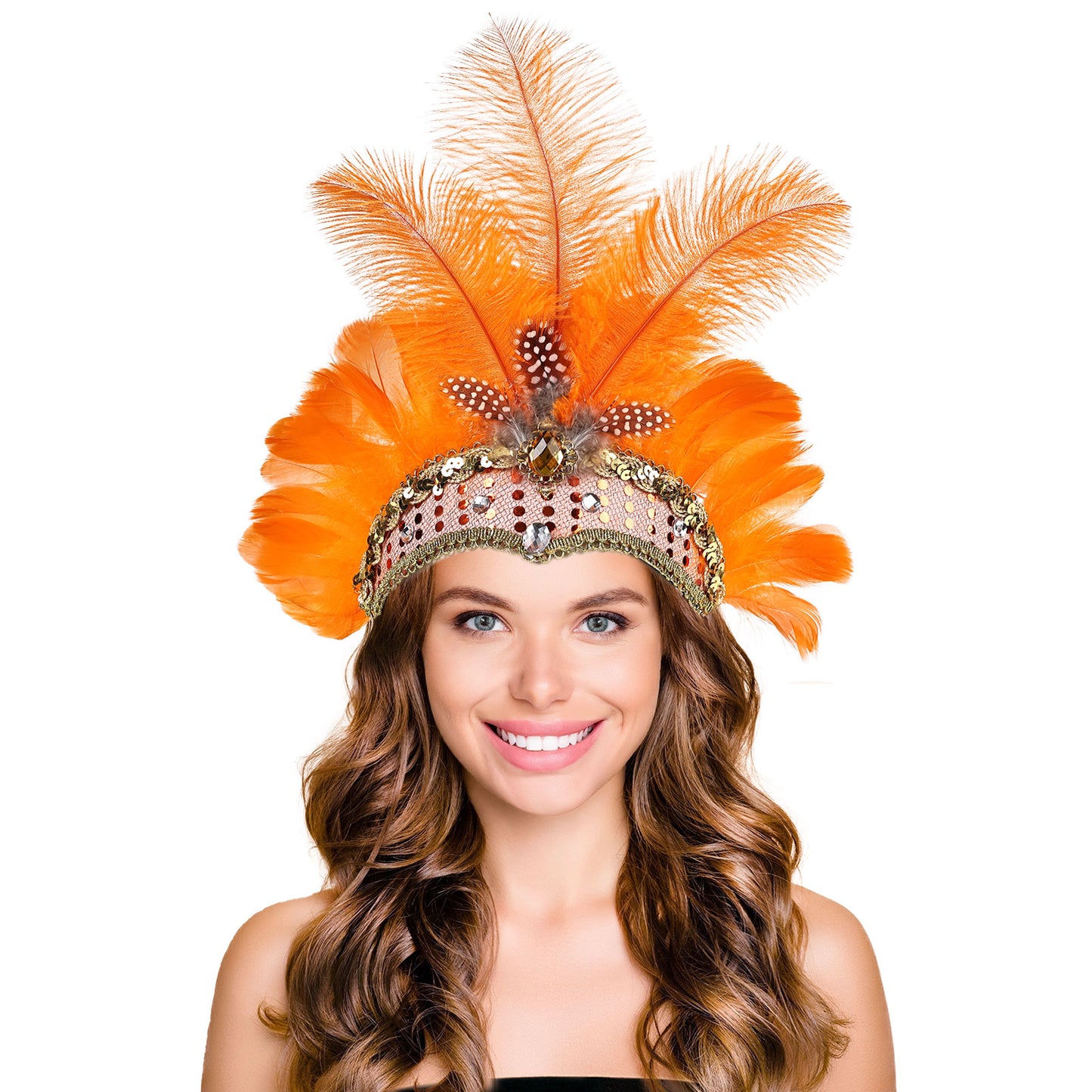 Wholesale Colorful Goose Feather Fascinator Headdress Halloween Party Hats for Wedding Festive Occasions Craft Supply Hair