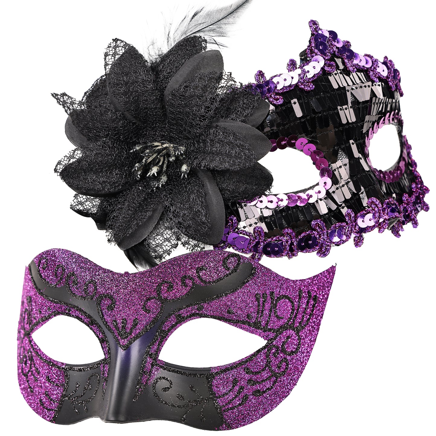 Couple Costume Accessory Set Carnival Venice Makeup Ball PVC Mask Party Fashion Accessory for Halloween Mardi Gras Carnival