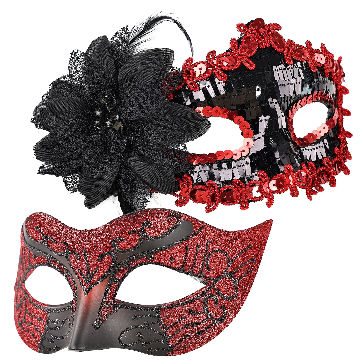 Couple Costume Accessory Set Carnival Venice Makeup Ball PVC Mask Party Fashion Accessory for Halloween Mardi Gras Carnival