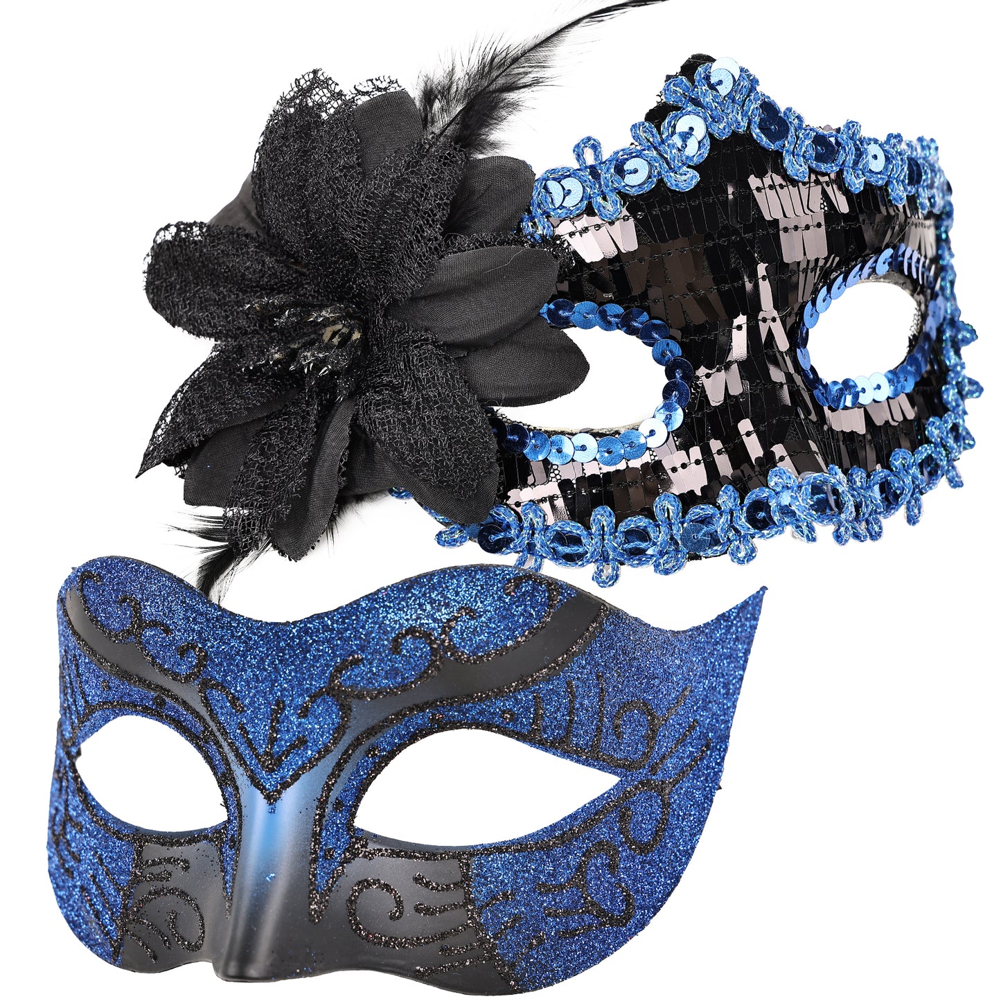 Couple Costume Accessory Set Carnival Venice Makeup Ball PVC Mask Party Fashion Accessory for Halloween Mardi Gras Carnival