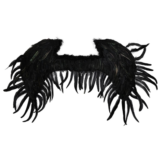 Elf Feather Wings Black, Feather Wings Festival Party Costume Props Black Angel Wings