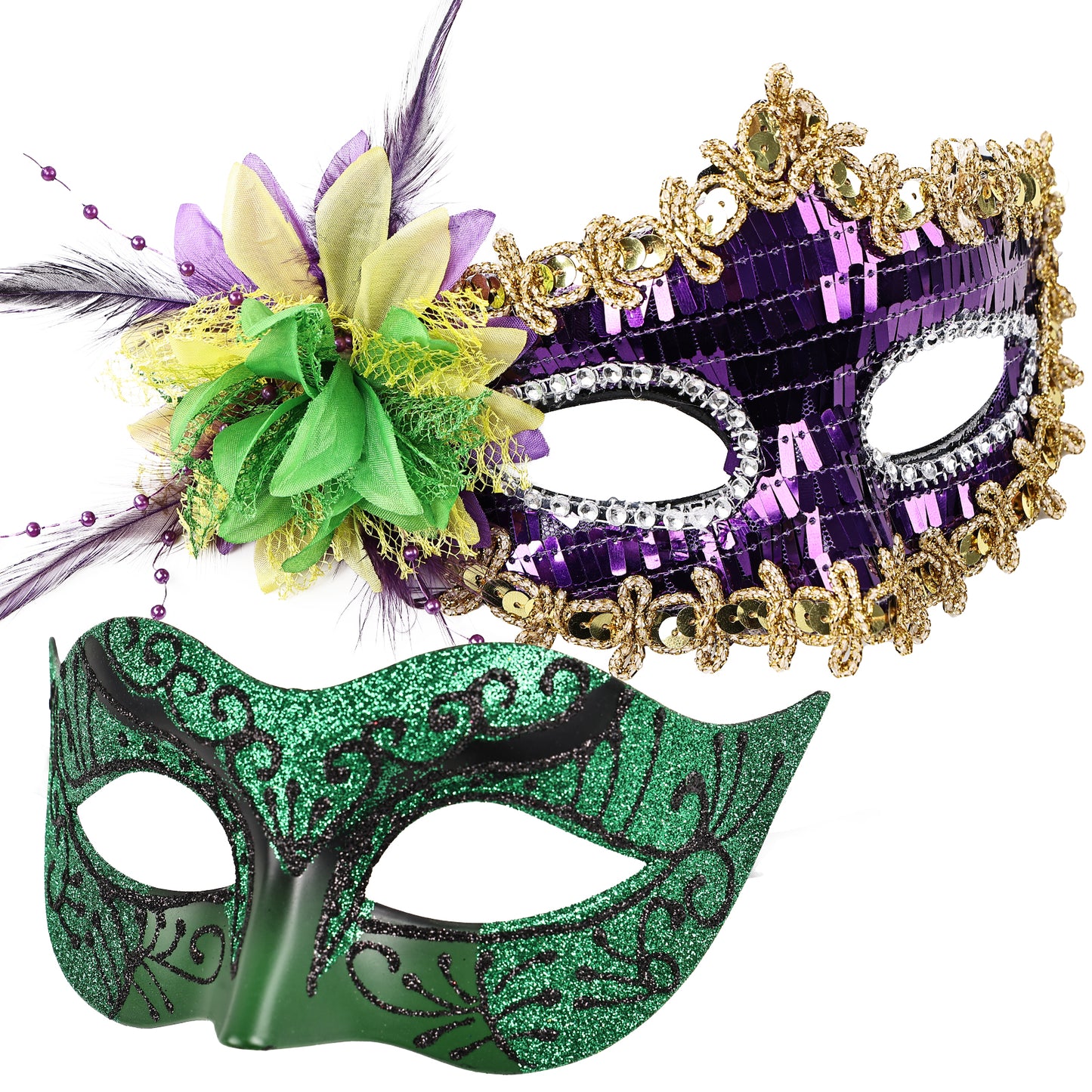 Couple Costume Accessory Set Carnival Venice Makeup Ball PVC Mask Party Fashion Accessory for Halloween Mardi Gras Carnival