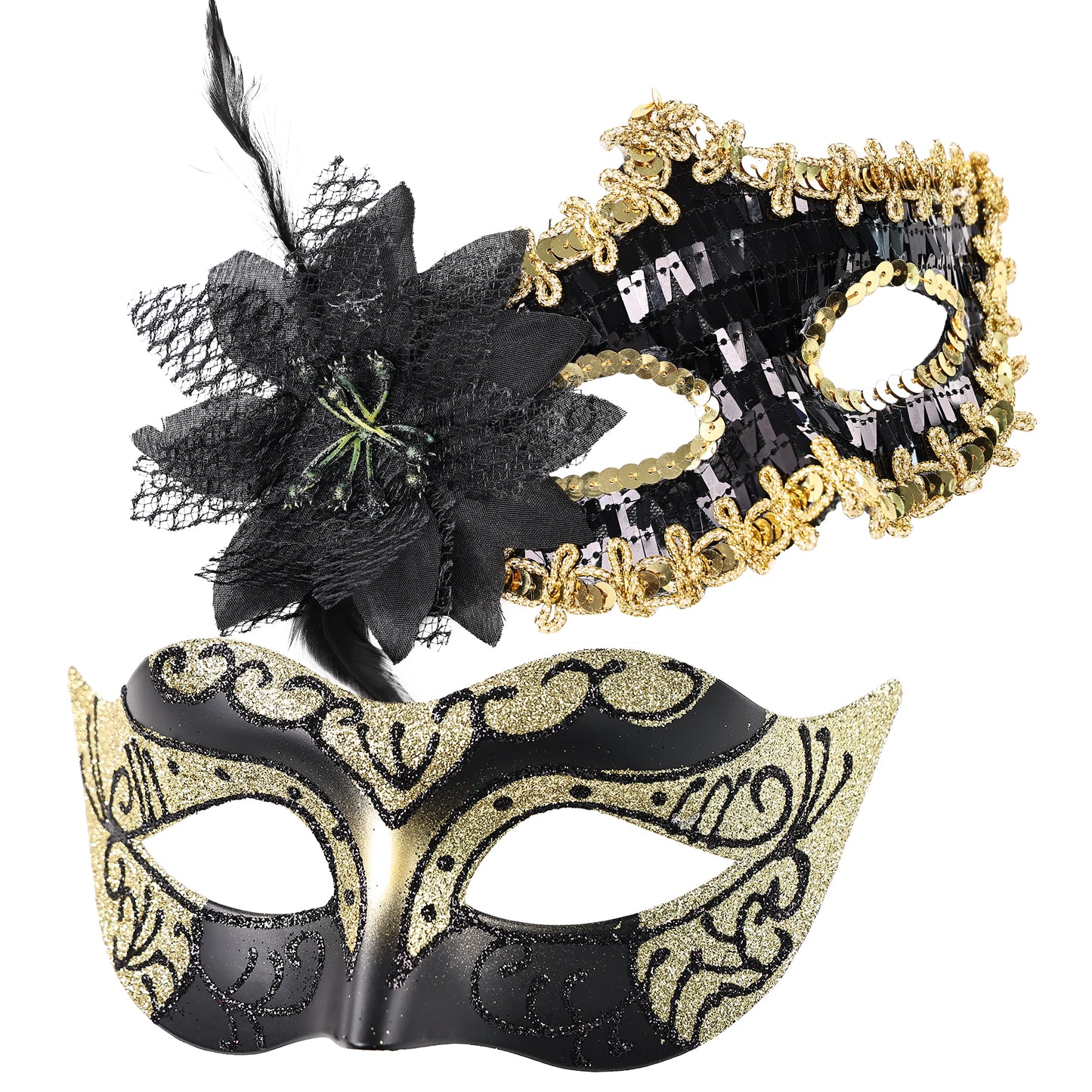 Couple Costume Accessory Set Carnival Venice Makeup Ball PVC Mask Party Fashion Accessory for Halloween Mardi Gras Carnival