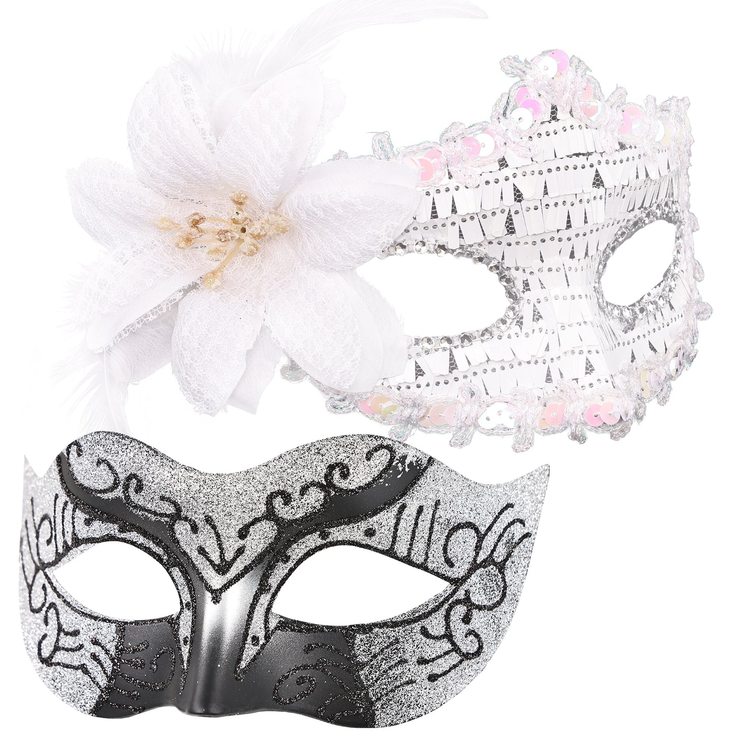 Couple Costume Accessory Set Carnival Venice Makeup Ball PVC Mask Party Fashion Accessory for Halloween Mardi Gras Carnival