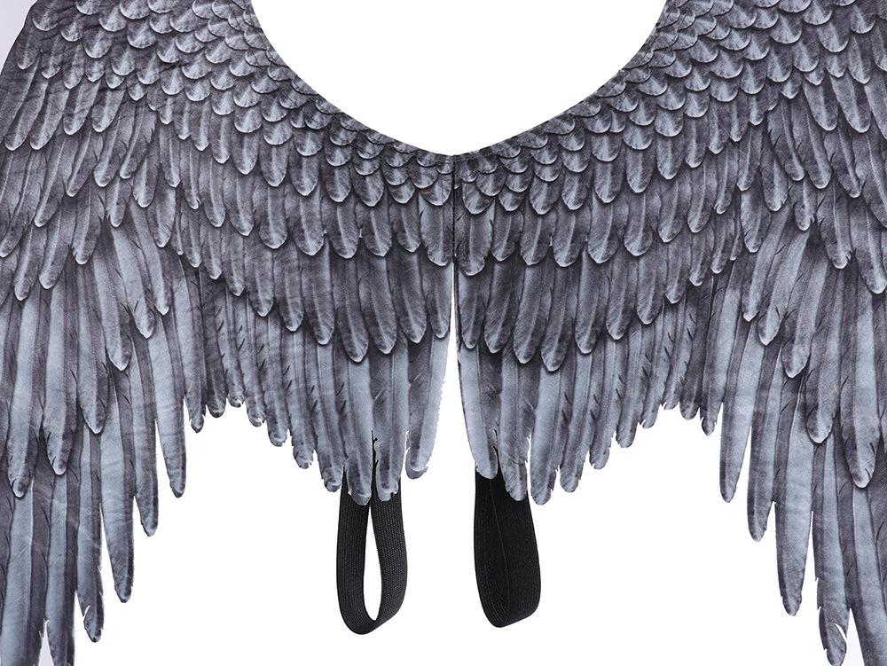 Customizable 3D Printed Cosplay Photo Prop Elegant Black Feather Angel Wings for Birthday Parties Cosplay Halloween