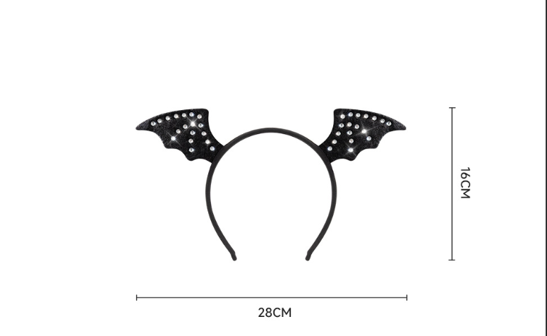 Gothic Aesthetic Halloween Crystal Bat Wings Headband Set Adult Gothic Cosplay Party Costume Accessories for Cosplay
