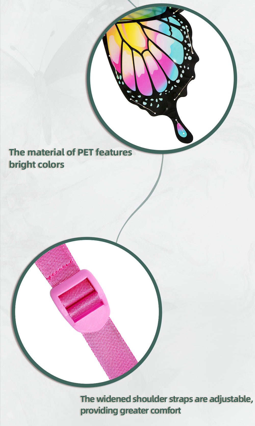 Electric Fluttering Butterfly Wings with Light Strips Battery Powered Motion for Themed Parties Cosplay Halloween