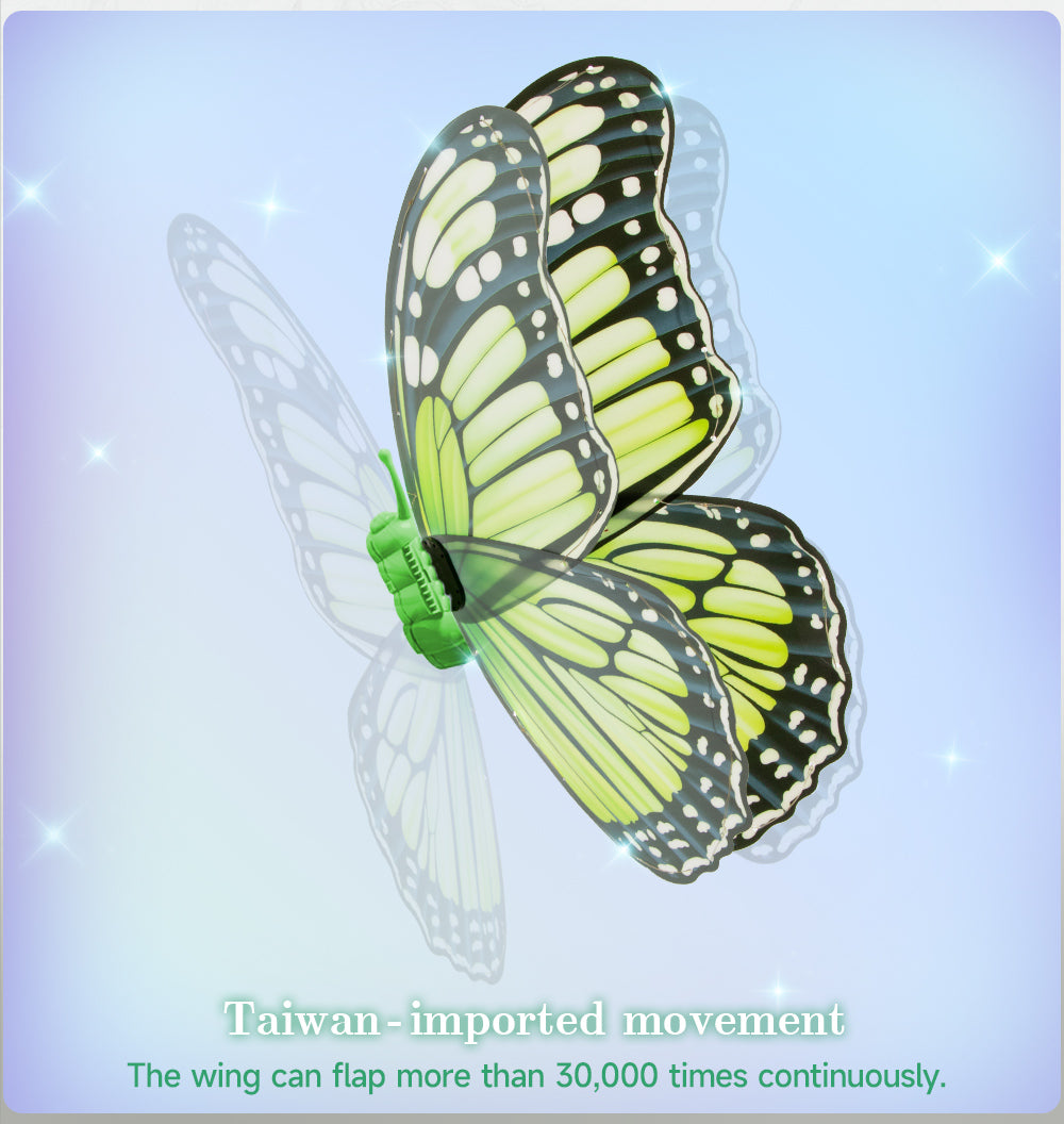 Electric Fluttering Butterfly Wings with Light Strips Battery Powered Motion for Themed Parties Cosplay Halloween