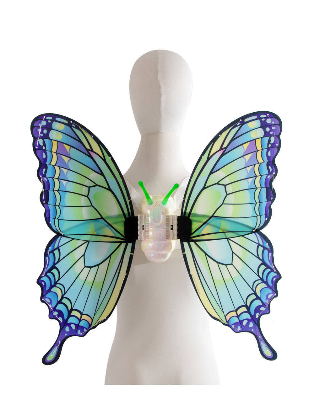 Electric Fluttering Butterfly Wings with Light Strips Battery Powered Motion for Themed Parties Cosplay Halloween