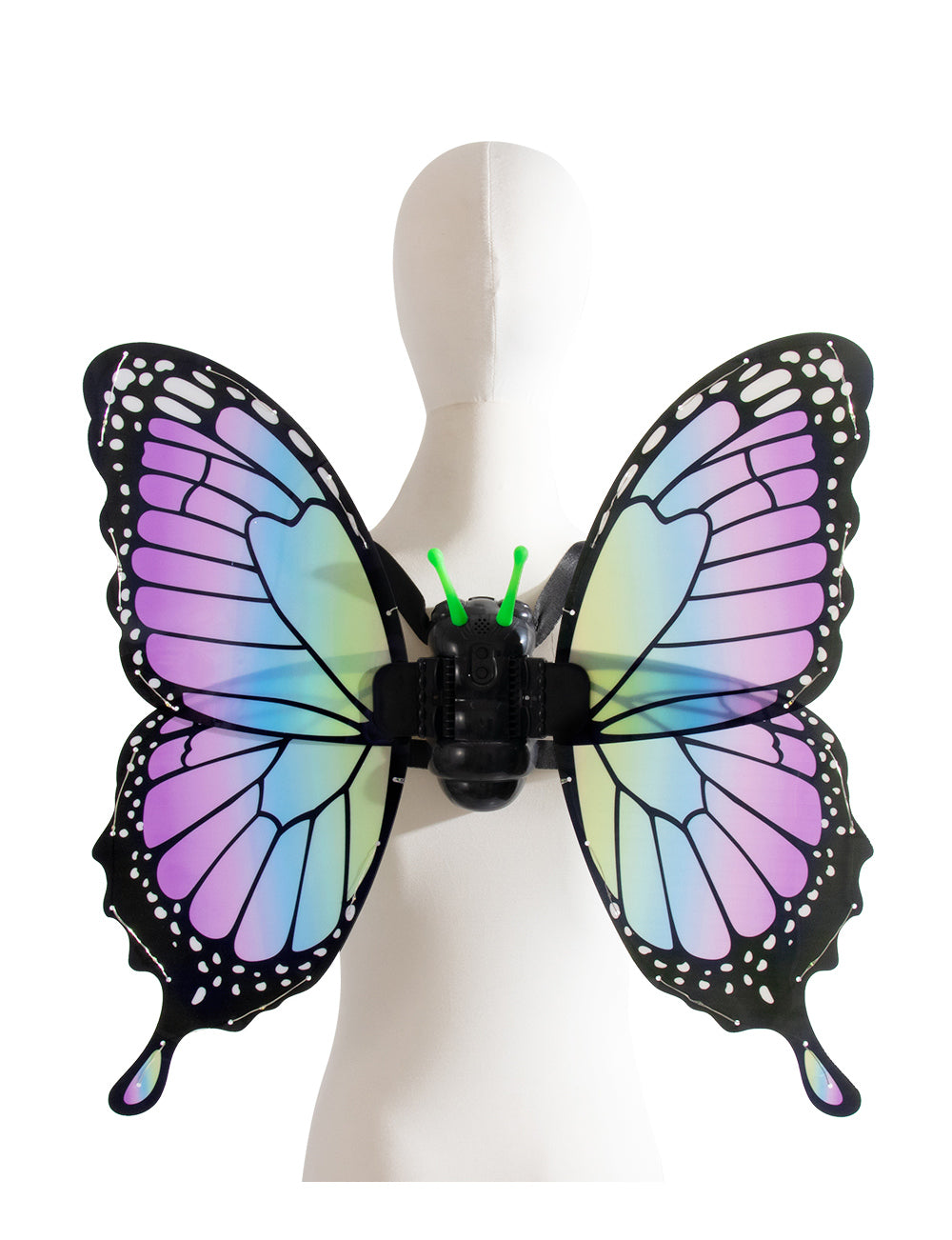 Electric Fluttering Butterfly Wings with Light Strips Battery Powered Motion for Themed Parties Cosplay Halloween