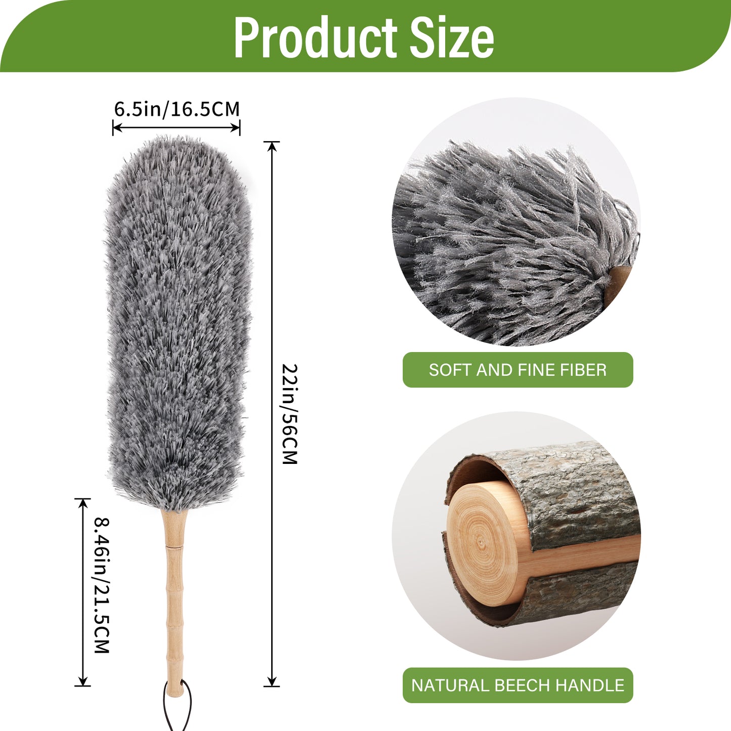 Household cleaning fiber duster, lightweight and compact, can be washed with water; Three colors for you to choose from