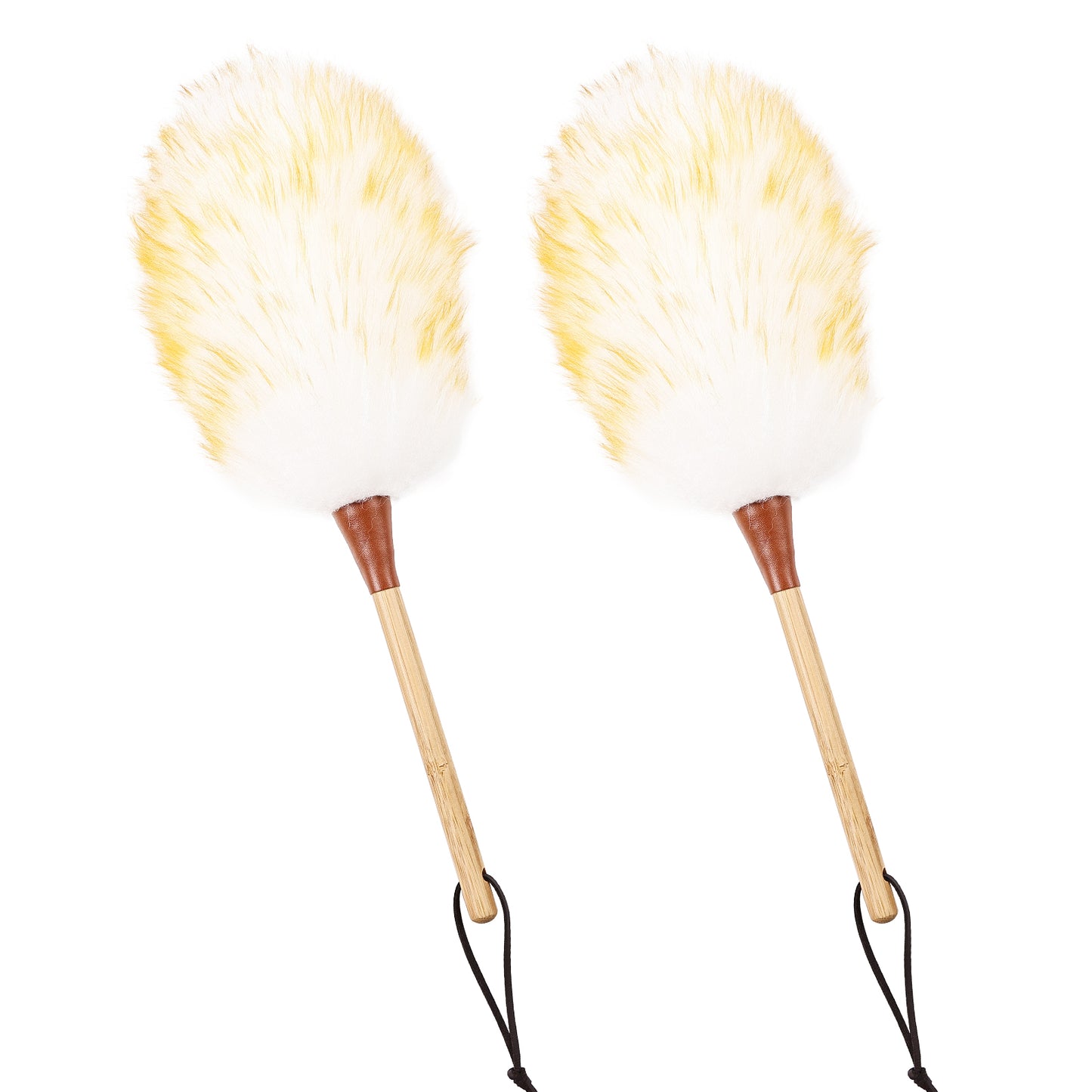 Lightweight and compact bamboo handle wool duster, beautiful without shedding hair, capable of absorbing dust without raising dust; Cleaning is very convenient