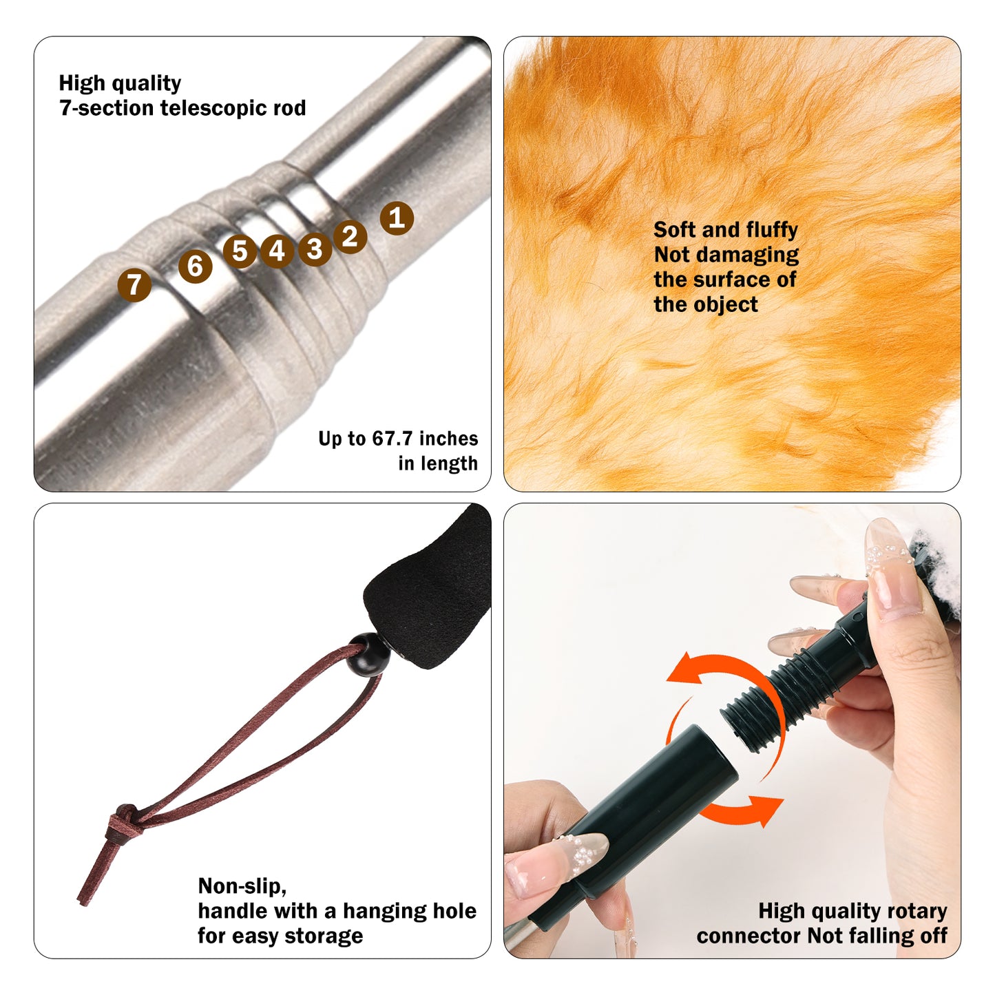 The natural wool duster is stretchable, easy to store, and has strong cleaning ability, suitable for home cleaning and vehicle cleaning; They are all very good