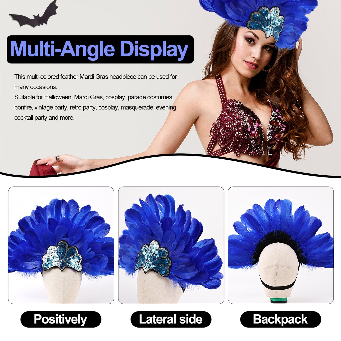 Wholesale Colorful Goose Feather Fascinator Headdress Halloween Party Hats for Wedding Festive Occasions Craft Supply Hair