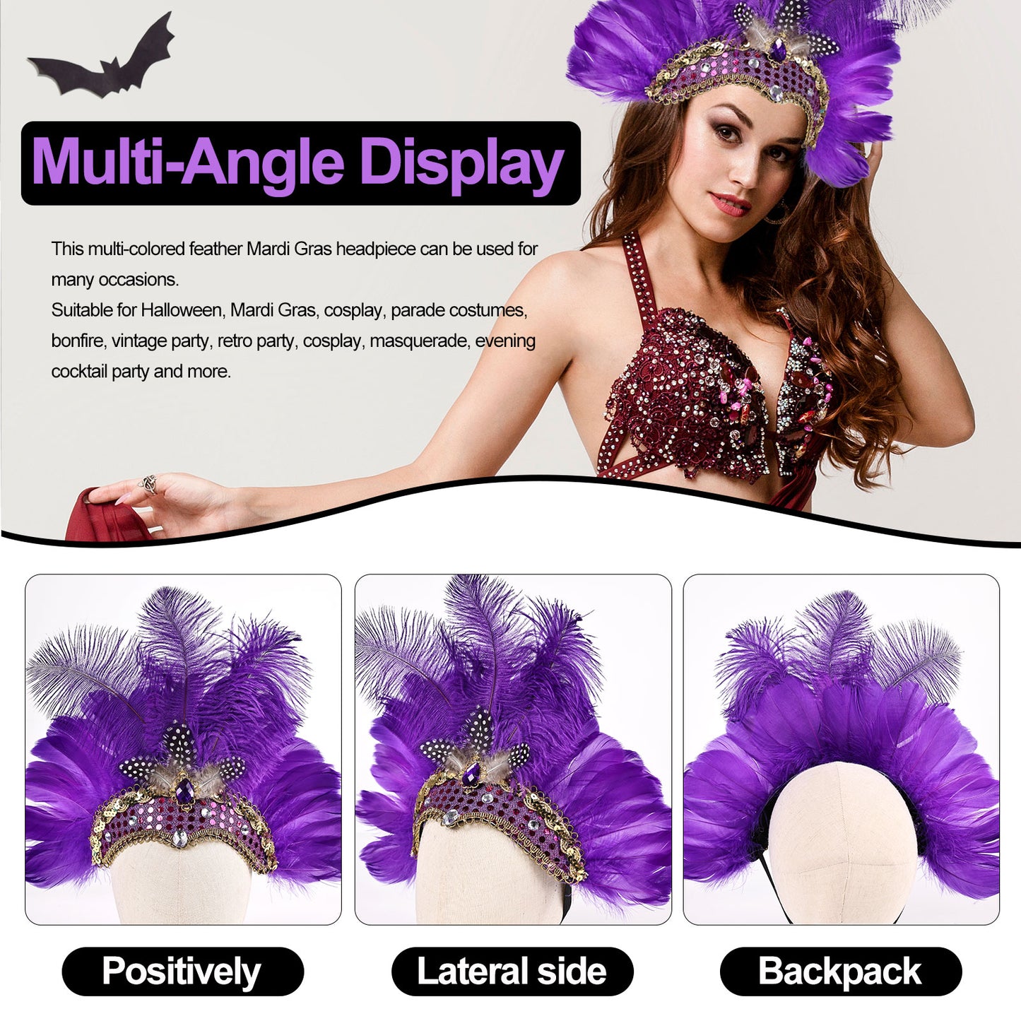 Wholesale Colorful Goose Feather Fascinator Headdress Halloween Party Hats for Wedding Festive Occasions Craft Supply Hair