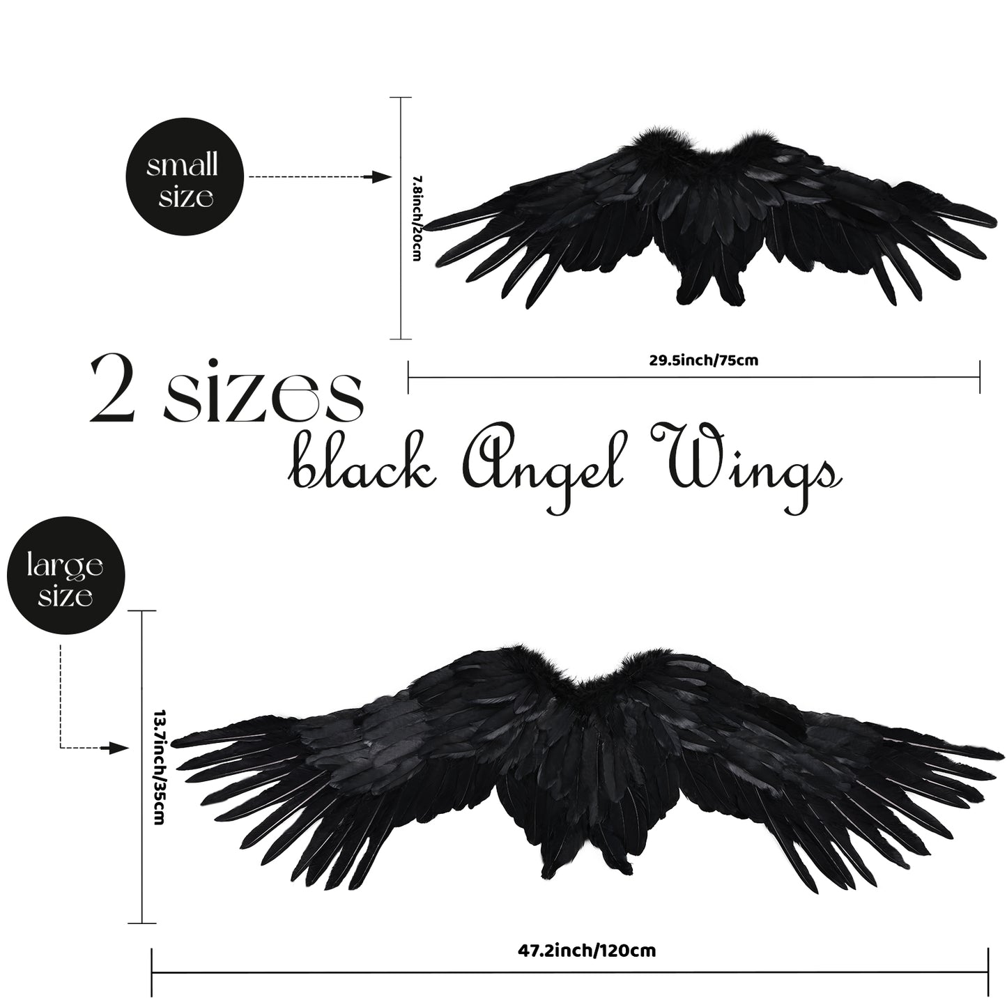 Black feather wings, cyberpunk mechanical wing costume shooting wing props