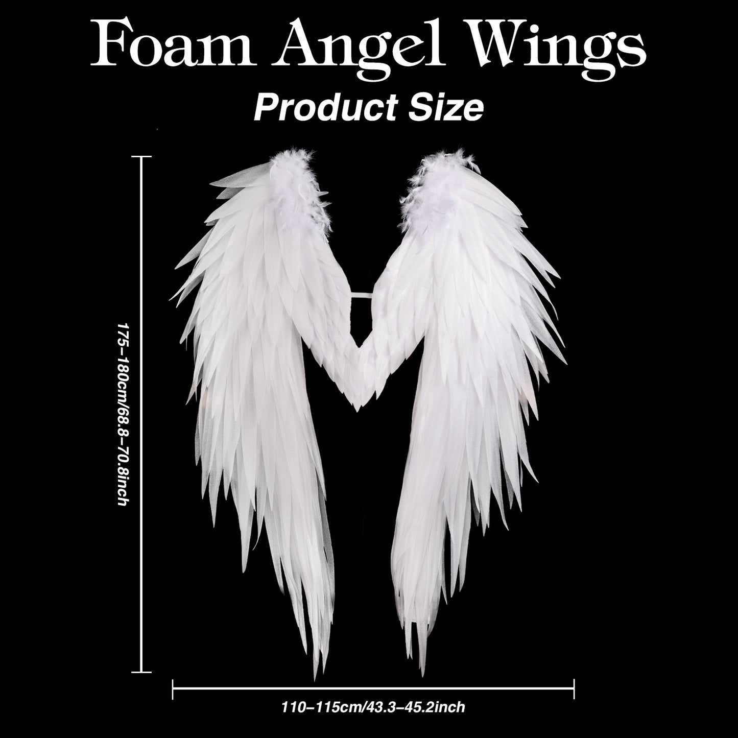 copy of Black Adult Angel Wings 3.6ft Angel Wings Women's Clothing Accessories Clothing Photography Props Role Playing Birthday Party Photography Lightweight Fairy Wings