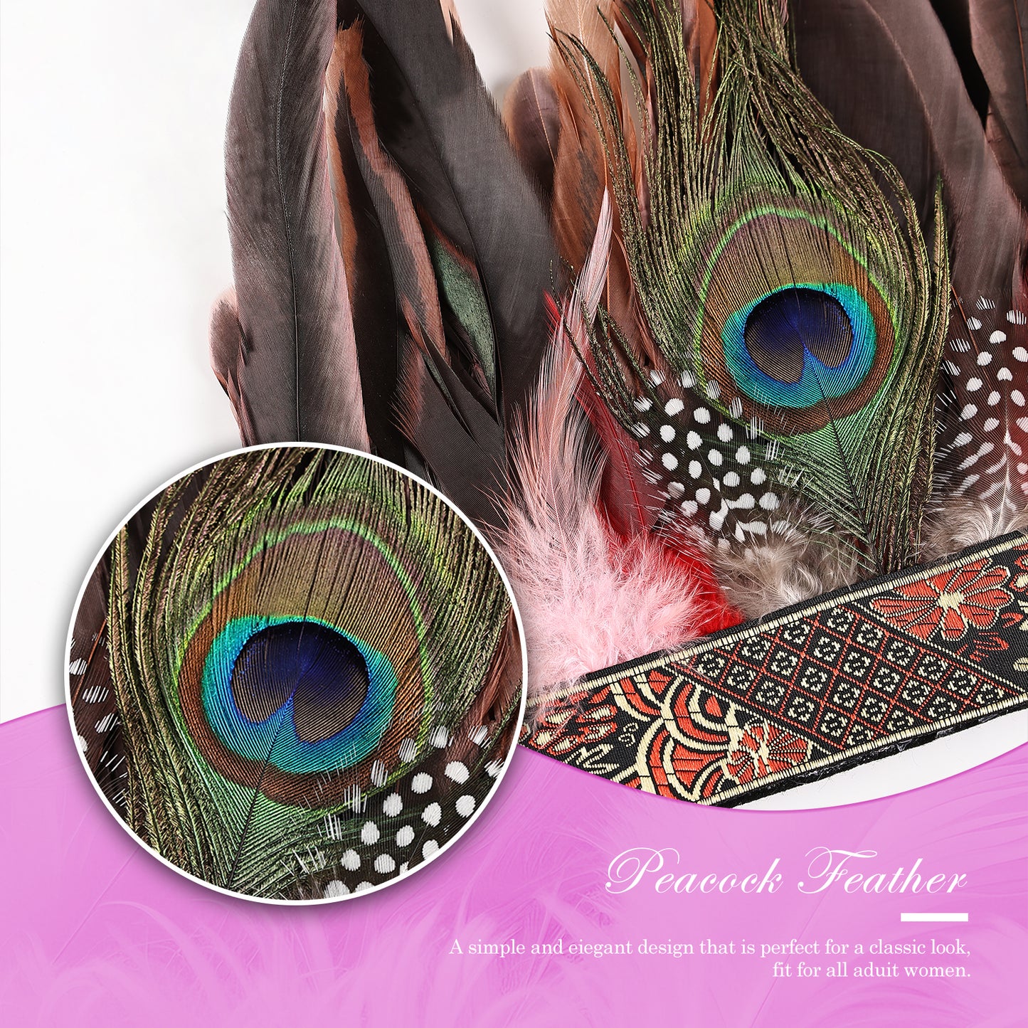 Wholesale Rooster Feather Fascinator Halloween Headdress for Wedding Party Decorations Craft Supply Hair Accessories