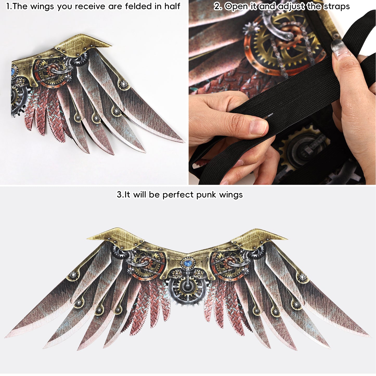 Punk style back decoration wings, character shooting wing props