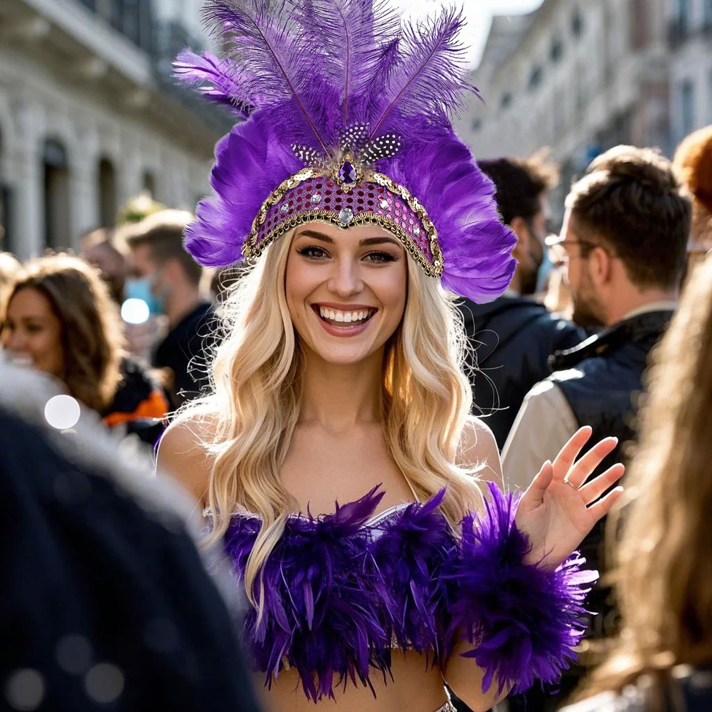 Wholesale Colorful Goose Feather Fascinator Headdress Halloween Party Hats for Wedding Festive Occasions Craft Supply Hair