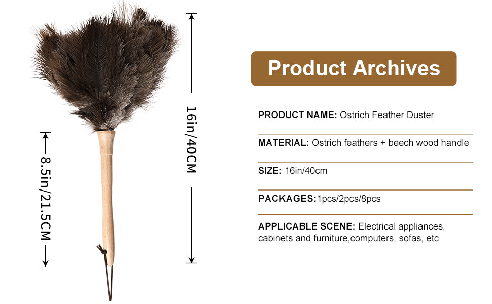 Natural ostrich duster is lightweight, compact, and has strong cleaning ability, suitable for household and car cleaning; They are all very good