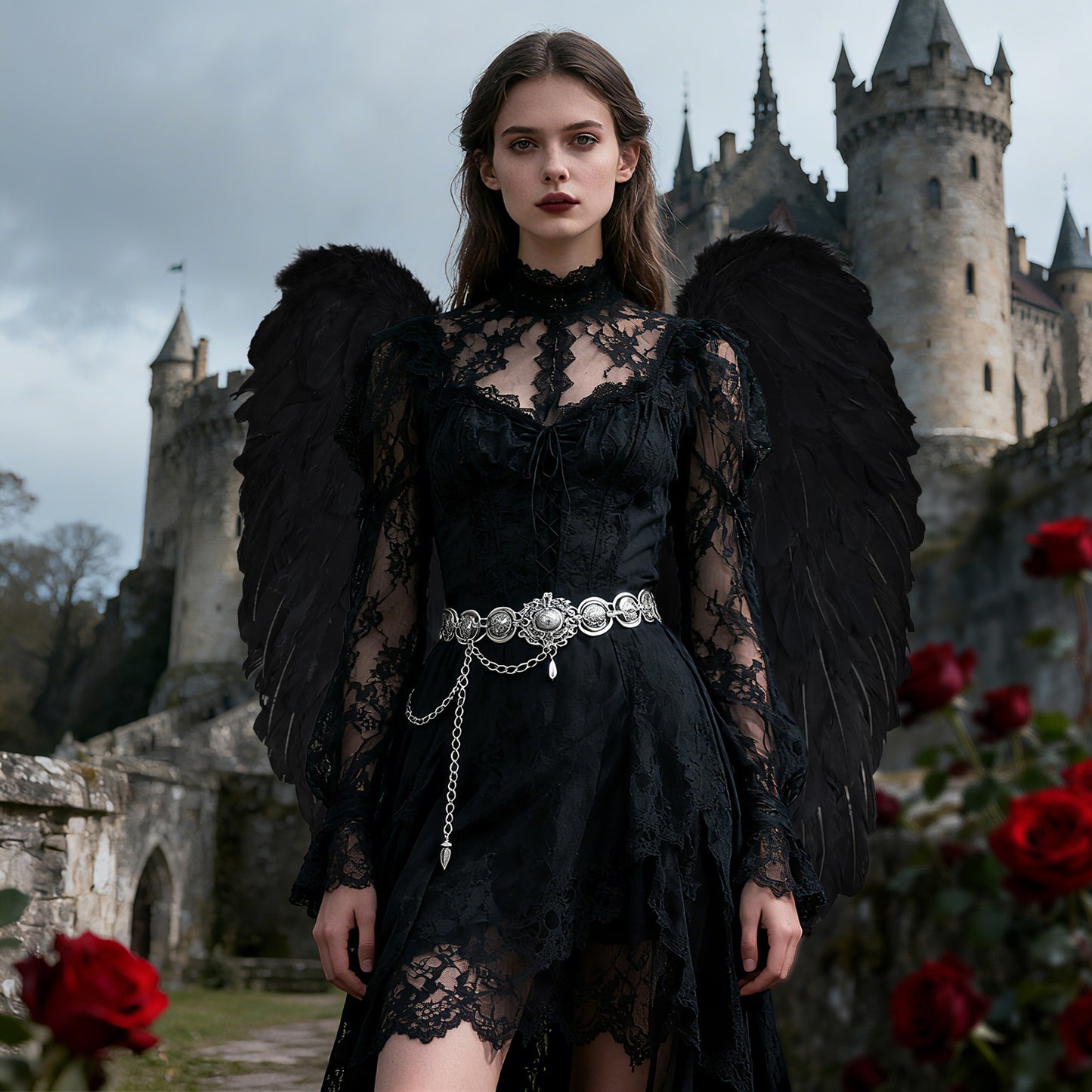 Angel Feather Wings, Black and White Feather Wings Costume Props Halloween Black Angel Wings