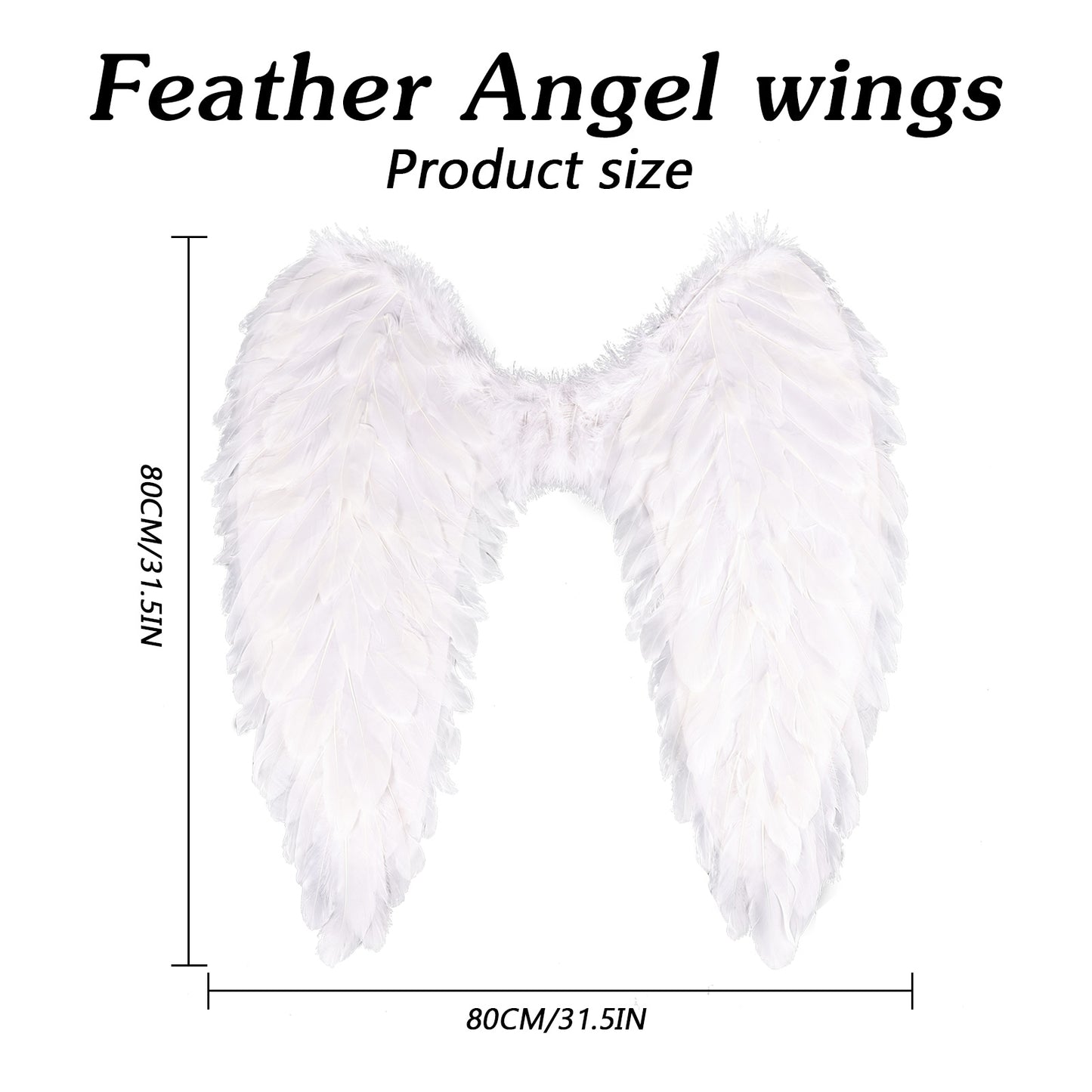 Angel Feather Wings, Black and White Feather Wings Costume Props Halloween Black Angel Wings