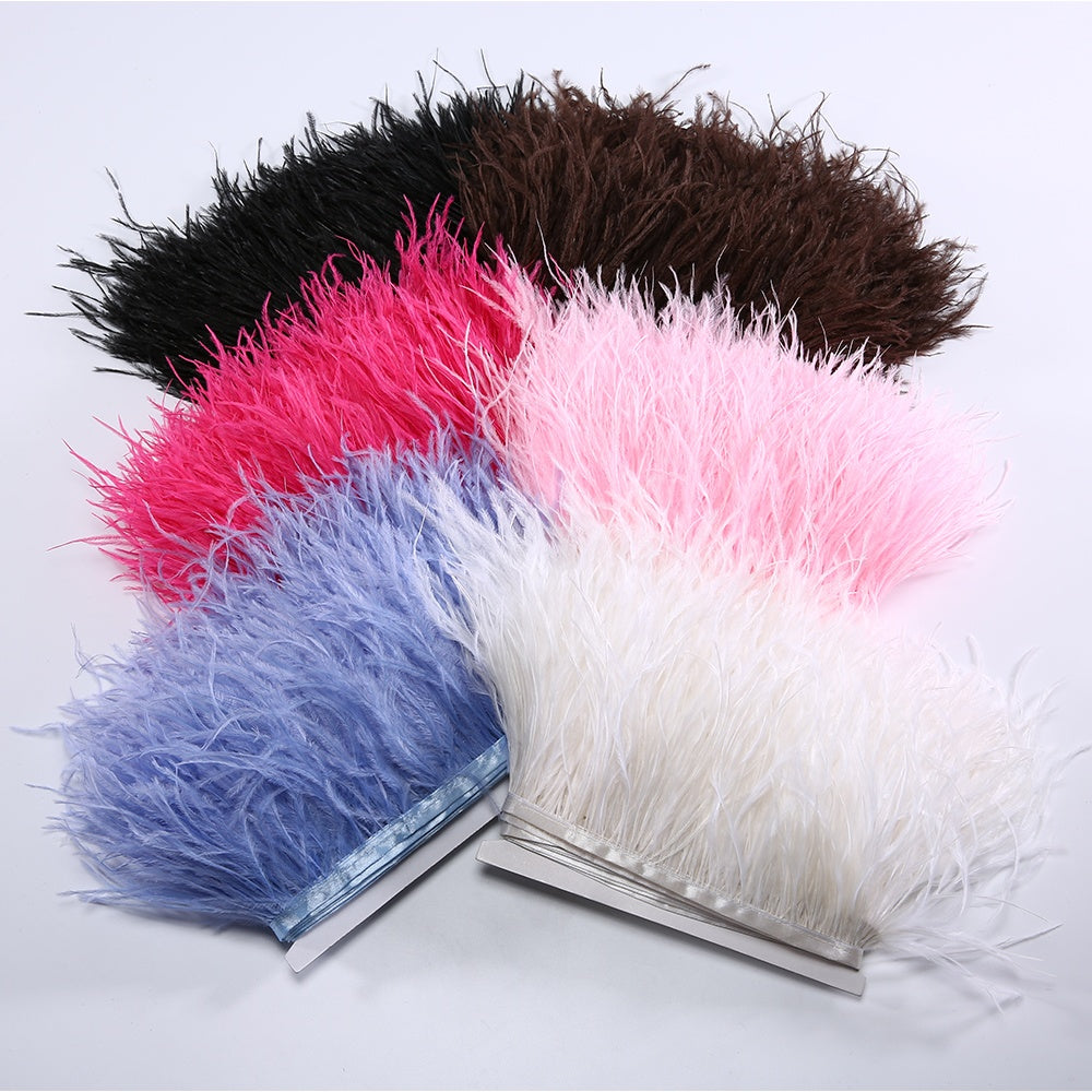 Hot Sale Ostrich Feather Trim Feathers Sewing Fringes for Dress Costume Wedding Party Decor