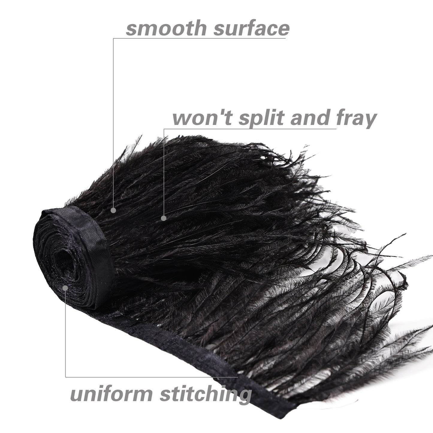 Hot Sale Ostrich Feather Trim Feathers Sewing Fringes for Dress Costume Wedding Party Decor