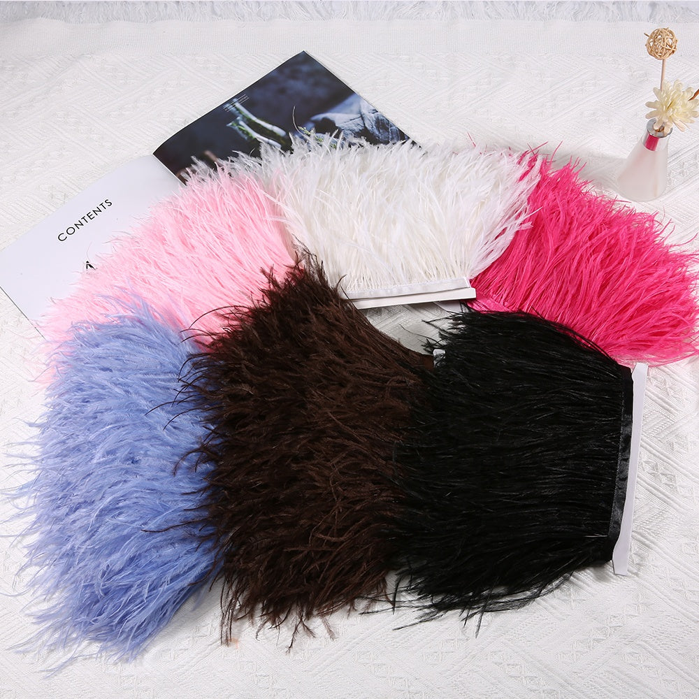 Hot Sale Ostrich Feather Trim Feathers Sewing Fringes for Dress Costume Wedding Party Decor